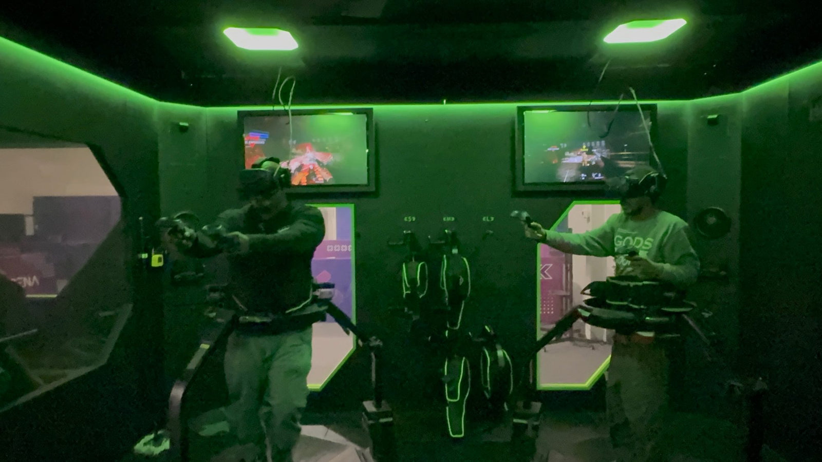 Player on Omni treadmill in the arena