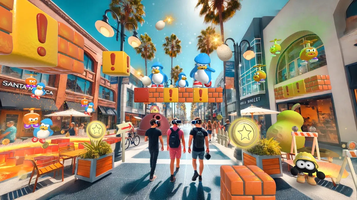 Group enjoying Dream Park mixed reality